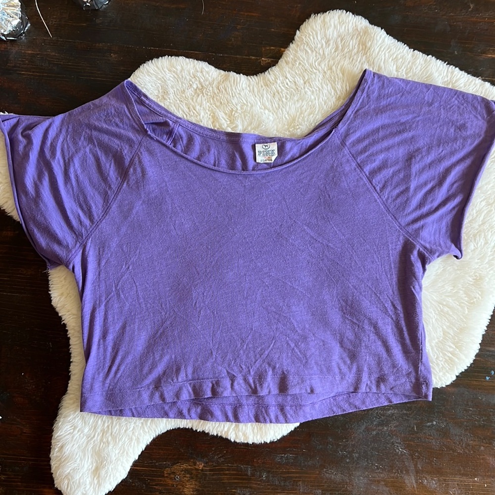 PINK purple oversized crop top